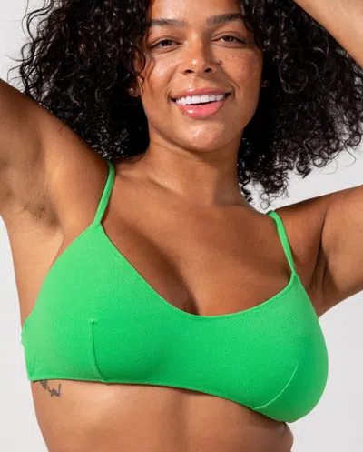Understatement Strappy Scoop Bikini Top Kelly Green In Green