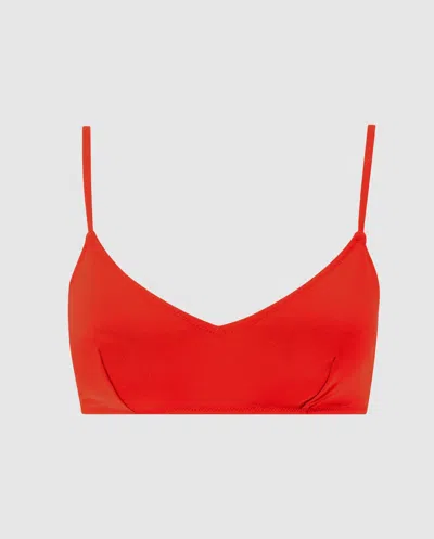 Understatement Strappy Scoop Bikini Top Papaya In Red