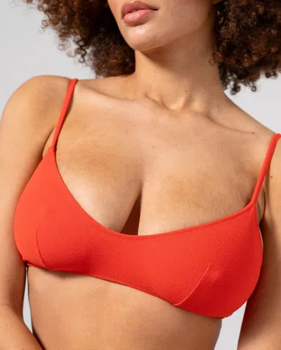 Understatement Strappy Scoop Bikini Top Papaya In Red