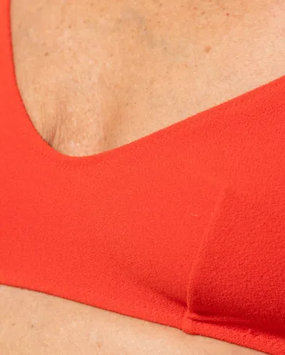 Understatement Strappy Scoop Bikini Top Papaya In Red