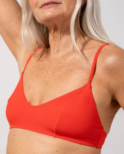 Understatement Strappy Scoop Bikini Top Papaya In Red