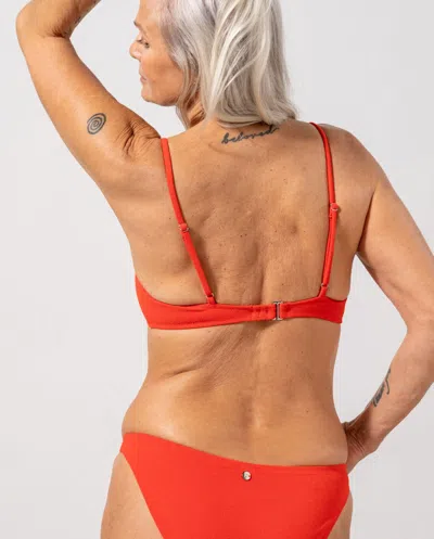 Understatement Strappy Scoop Bikini Top Papaya In Red