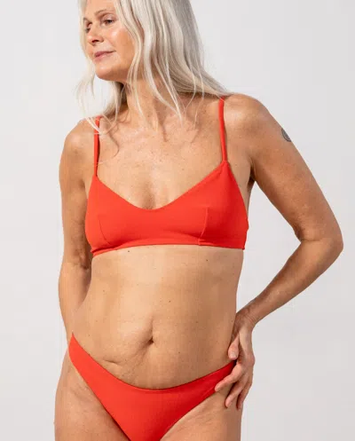 Understatement Strappy Scoop Bikini Top Papaya In Red
