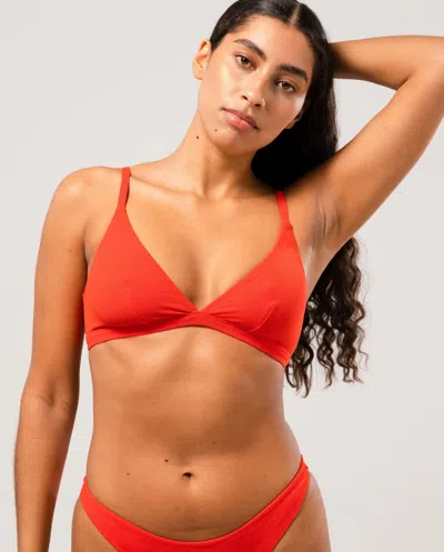 Understatement Triangle Bikini Top Papaya In Red