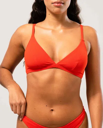 Understatement Triangle Bikini Top Papaya In Red