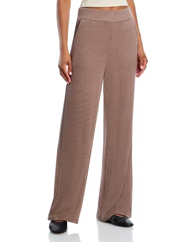 Rails Ellery Wide-leg Knit Trousers In Brown