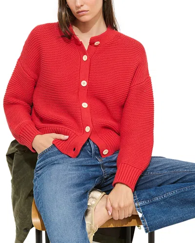 Alex Mill Taylor Rollneck Cardigan In Cotton Cashmere In Fire Red