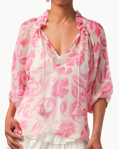 Calypso St Barth Harper Three-quarter Sleeves Top In Fuschia In Pink