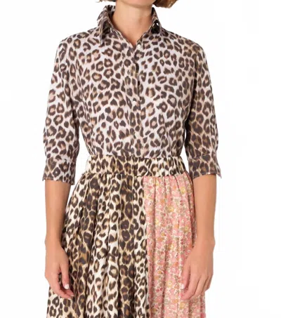 La Prestic Ouiston Emmanuelle Medium-sleeved Top In Panthere In Multi