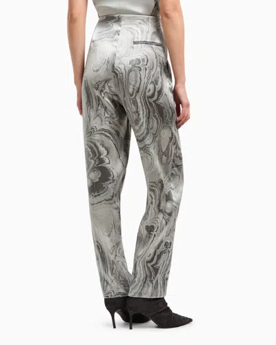 Giorgio Armani Pleat-detail Tie-dye Trousers In Neutral