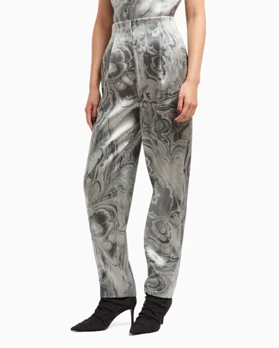 Giorgio Armani Pleat-detail Tie-dye Trousers In Neutral