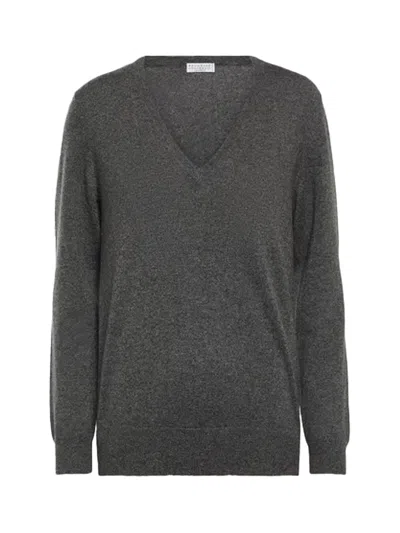 Brunello Cucinelli Cashmere Sweater In Gray