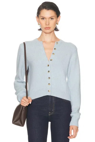 Khaite Blue Round Neck Cardigan In Gray