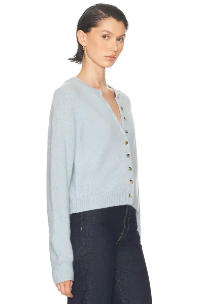 Khaite Blue Round Neck Cardigan In Gray