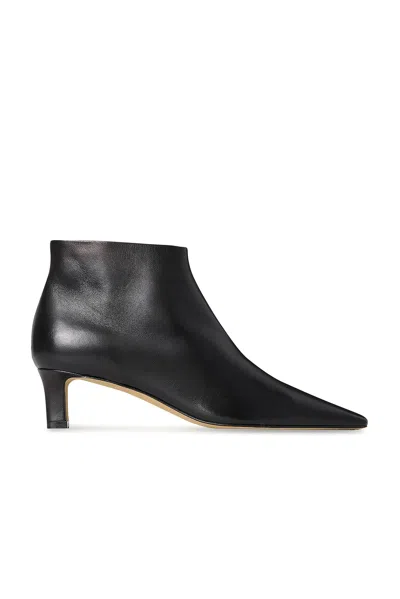 The Row Black Carla 45 Ankle Boots In Leather In Black