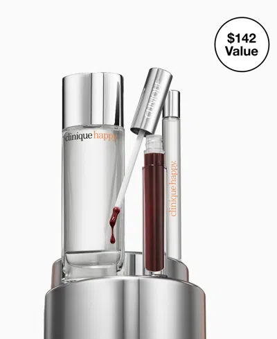 Clinique 3-pc. Perfectly Happy Perfume & Lip Gloss Gift Set In Transparent