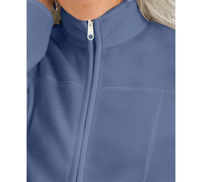 Style & Co Petite Polar Fleece Zip-front Jacket, Created For Macy's In Blue