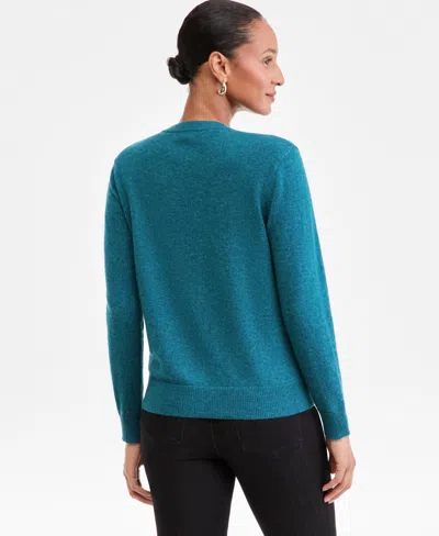 Charter Club Petite 100% Cashmere Cardigan, Created For Macy's In Blue