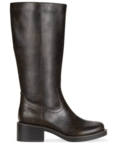 Wild Pair Women's Warblerr Wide Calf Square Toe Tall Boots, Macy's Exclusive In Brown