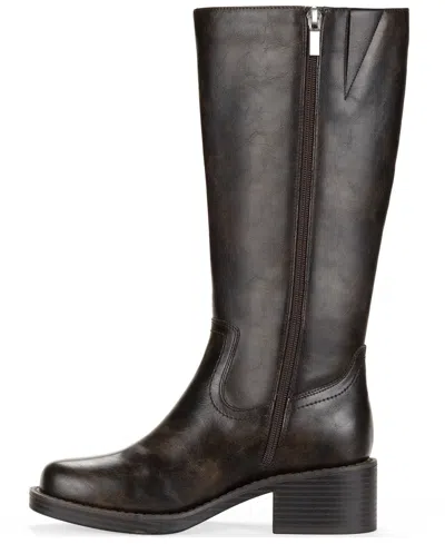 Wild Pair Women's Warblerr Wide Calf Square Toe Tall Boots, Macy's Exclusive In Brown