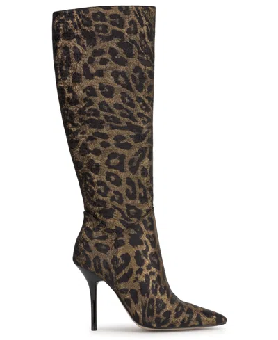 Jessica Simpson Women's Lovienn Stiletto Knee-high Dress Boots In Neutral