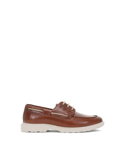Frye Men's Connor Leather Boat Shoes In Red
