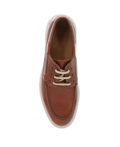 Frye Men's Connor Leather Boat Shoes In Red