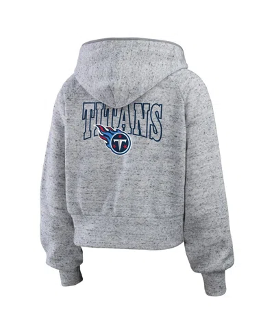 Wear By Erin Andrews Women's Heather Gray Tennessee Titans Speckled Fleece Cropped Full-zip Hoodie In Gray