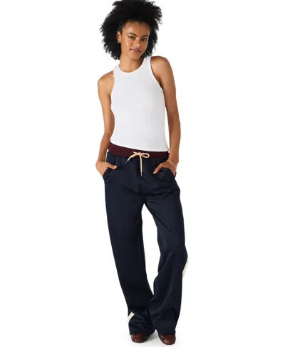 Steve Madden Daisy Drawstring Pants In Blue