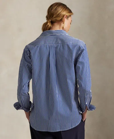Polo Ralph Lauren Stripe Relaxed Fit Cotton Button-up Shirt In Blue