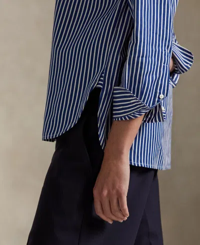 Polo Ralph Lauren Stripe Relaxed Fit Cotton Button-up Shirt In Blue