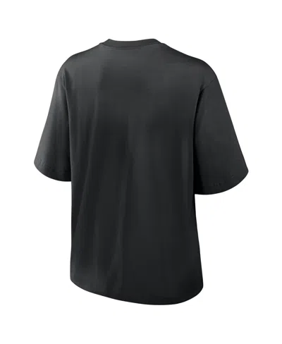 Nike Black Atlanta Falcons Essential Script Relaxed Boxy T-shirt In Black