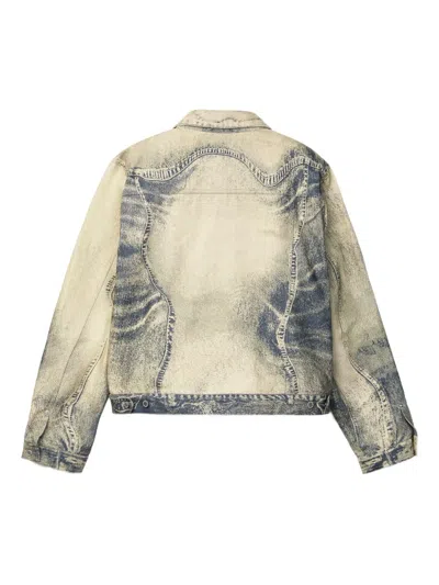 Camperlab Distorted Print Denim Jacket In Multi