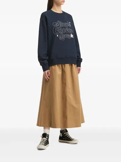 Chocoolate Embroidered-lettering Sweatshirt In Blue