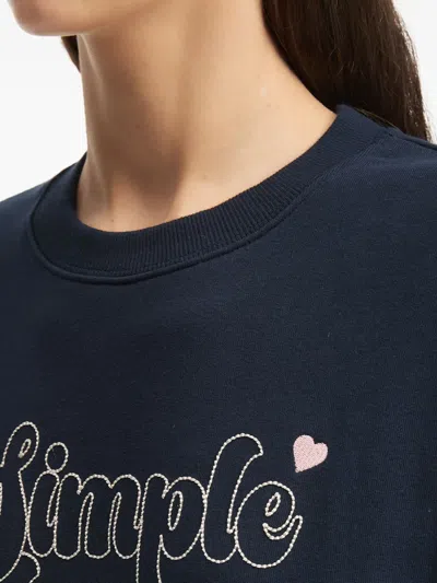 Chocoolate Embroidered-lettering Sweatshirt In Blue