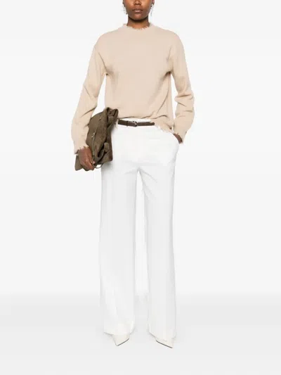 Antonelli Frayed-hem Cashmere Sweater In Neutral