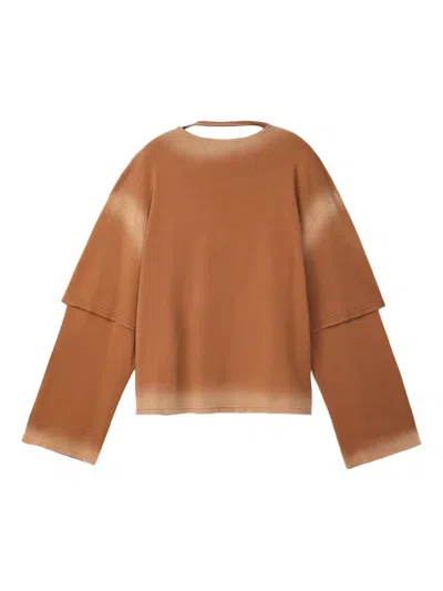 Camperlab Wrap Double Gradient Color T-shirt In Brown