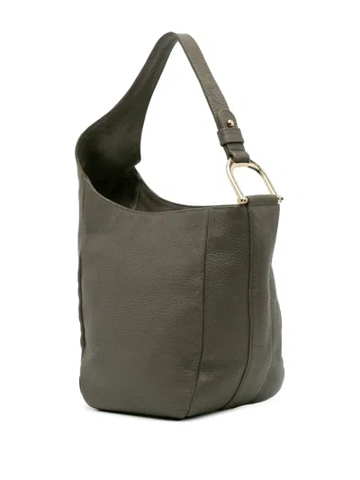 Pre-owned Gucci 2016-2025 Leather Greenwich Hobo Bag In Gray