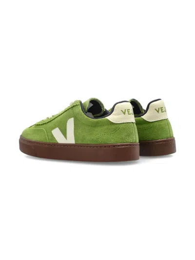 Veja Kids Suede Small Volley Trainers In Green
