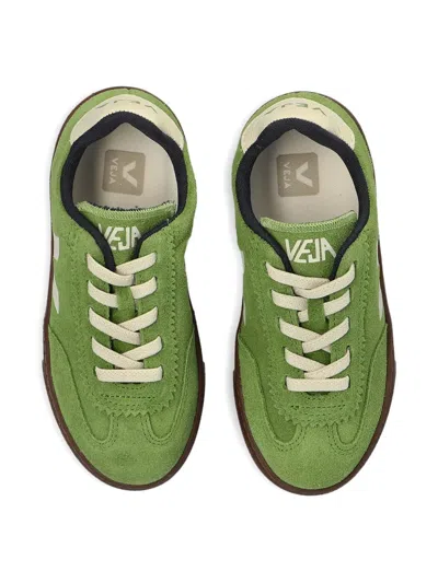 Veja Kids Suede Small Volley Trainers In Green