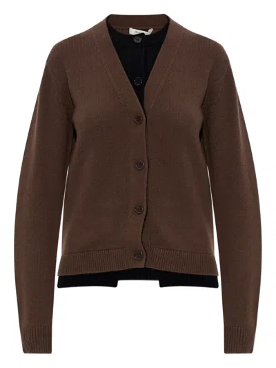 Jw Anderson Button-front Wool Cardigan In Brown