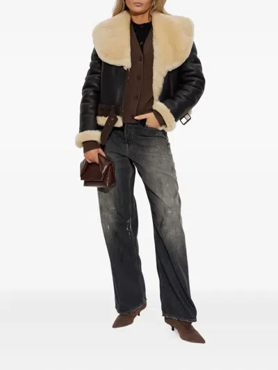 Jw Anderson Button-front Wool Cardigan In Brown