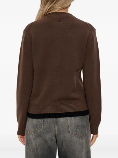 Jw Anderson Button-front Wool Cardigan In Brown