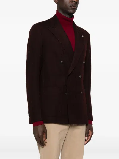 Tagliatore Double-breasted Blazer In Red