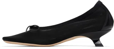 Simone Rocha Mesh Ballerina Low Heels In Black