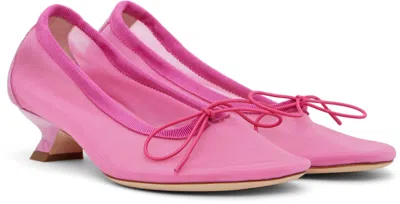 Simone Rocha Pink Mesh Ballerina Heels In Pink