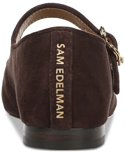 Sam Edelman Womens Brown Michaela Buckle Suede Mary-jane Flats Eur 36 / 3 Uk In Brown