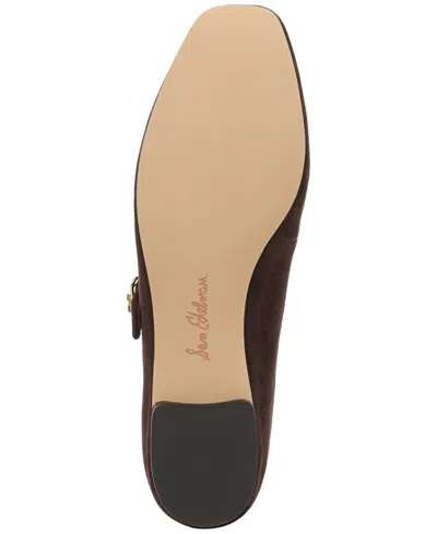Sam Edelman Womens Brown Michaela Buckle Suede Mary-jane Flats Eur 36 / 3 Uk In Brown