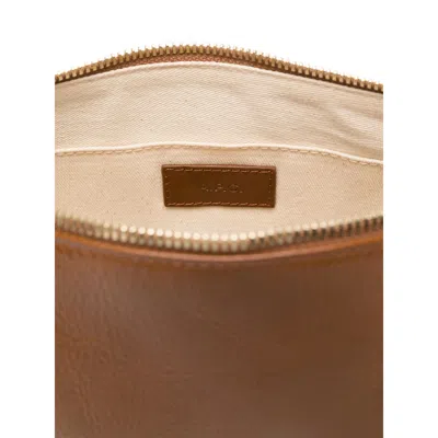 Apc Textured Shoulder Bag Adjustable Strap In Brown