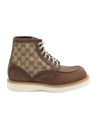 Gucci High-top Round Toe Bootie With Contrast Sole In Multi